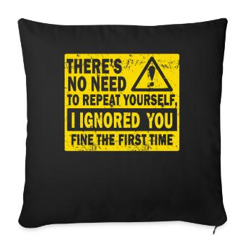 Il n’est pas nécessaire de vous répéter - Housse de coussin décorative 45 x 45 cm - noir - Devant
