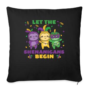 Mardi Gras Sloth Carnival Costume - Sofa pillowcase 17,3'' x 17,3'' (45 x 45 cm) - black - Front