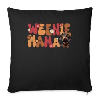 Dackel Groovy Weenie Mama - Sofakissenbezug 45 x 45 cm - Schwarz - Vorne