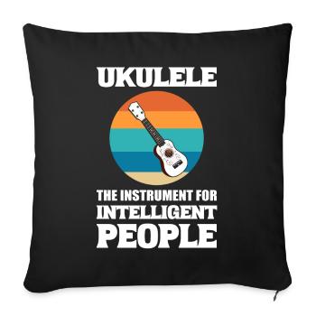 Lustiger Ukelele -Liebhaber Luthier - Sofakissenbezug 45 x 45 cm - Schwarz - Vorne