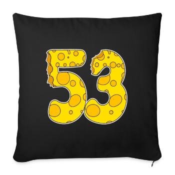 53 years of Lustig Käse - Sofa pillowcase 17,3'' x 17,3'' (45 x 45 cm) - black - Front