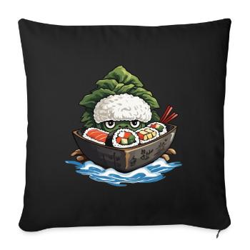 Sushi Yokai Japan Anime Streetwear Food Design - Sofa pillowcase 17,3'' x 17,3'' (45 x 45 cm) - black - Front