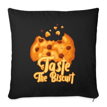 Taste The Biscuit Taste The Goodness - Sofa pillowcase 17,3'' x 17,3'' (45 x 45 cm) - black - Front