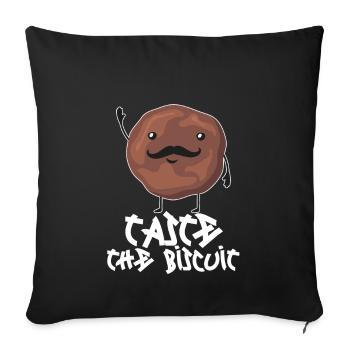 Taste The Biscuit Taste The Goodness - Sofa pillowcase 17,3'' x 17,3'' (45 x 45 cm) - black - Front
