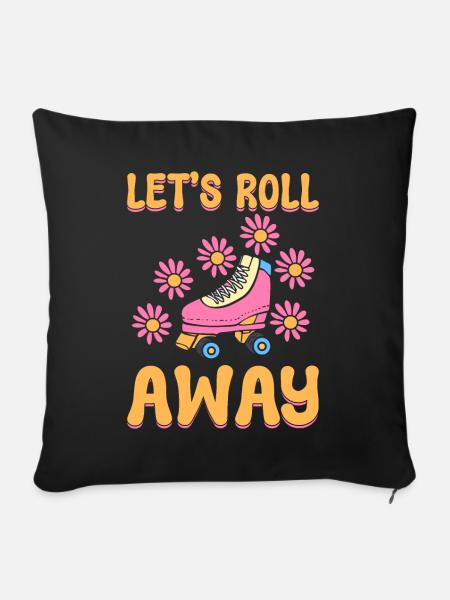 Coole Rollschuhe Eisbahn - Sofakissenbezug 45 x 45 cm - Schwarz
