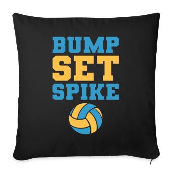 Bump Set Spike Volleyballspieler - Sofakissenbezug 45 x 45 cm - Schwarz - Vorne