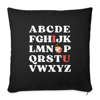 ABC I love you Kids Hamster Valentine's Day - Sofa pillowcase 17,3'' x 17,3'' (45 x 45 cm) - black - Front