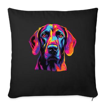 Wasserfarben Farbenfroher Plott Hound - Sofakissenbezug 45 x 45 cm - Schwarz - Vorne