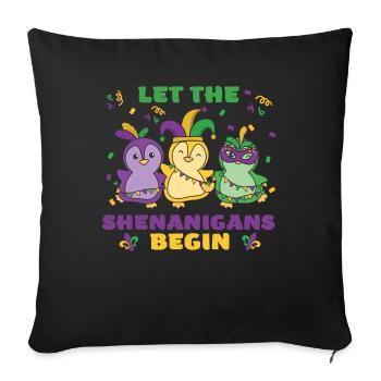 Mardi Gras Penguin Carnival Costume - Sofa pillowcase 17,3'' x 17,3'' (45 x 45 cm) - black - Front