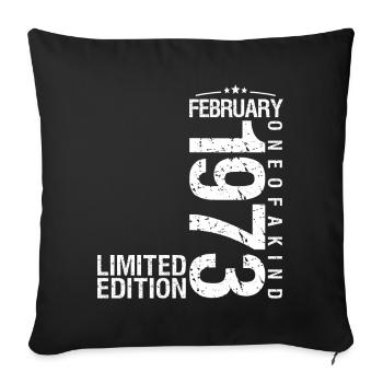 February 1973 February Anniversary January 1973 - Sofa pillowcase 17,3'' x 17,3'' (45 x 45 cm) - black - Front