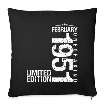 Birthday February 1951 February born in February - Sofa pillowcase 17,3'' x 17,3'' (45 x 45 cm) - black - Front