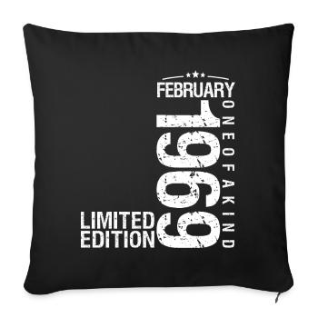 February 1969 February Anniversary January 1969 - Sofa pillowcase 17,3'' x 17,3'' (45 x 45 cm) - black - Front