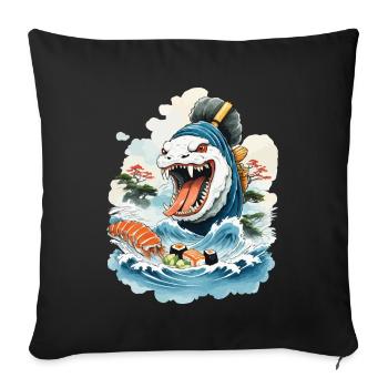 Sushi Rice Monster Japan Art Streetwear - Sofa pillowcase 17,3'' x 17,3'' (45 x 45 cm) - black - Front