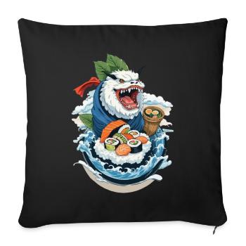 Sushi Yokai Monster Vintage Ukiyo-E Japon Art - Housse de coussin décorative 45 x 45 cm - noir - Devant
