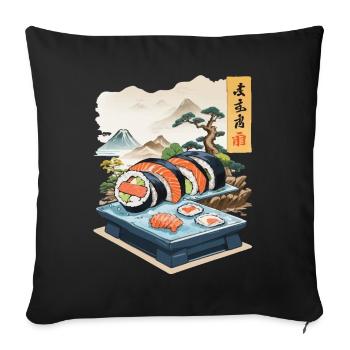 Japan Sushi Food Streetwear Aesthetic Design - Sofa pillowcase 17,3'' x 17,3'' (45 x 45 cm) - black - Front