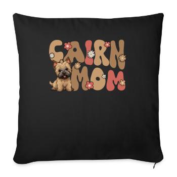 Cairn Terrier Groovy Cairn Maman - Housse de coussin décorative 45 x 45 cm - noir - Devant