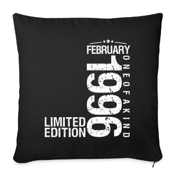 February 1996 February Anniversary February 1996 - Sofa pillowcase 17,3'' x 17,3'' (45 x 45 cm) - black - Front