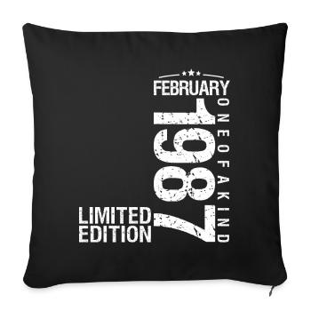 February 1987 February Anniversary January 1987 - Sofa pillowcase 17,3'' x 17,3'' (45 x 45 cm) - black - Front