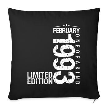 Février 1993 Février anniversaire January 1993 - Housse de coussin décorative 45 x 45 cm - noir - Devant