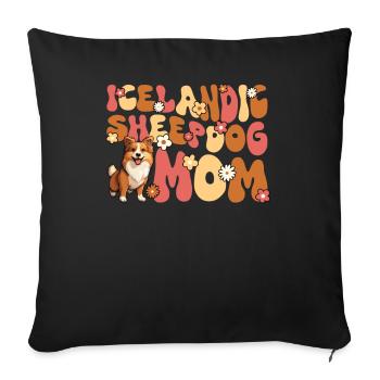 Icelandic Dog Groovy Icelandic Sheepdog mom - Sofa pillowcase 17,3'' x 17,3'' (45 x 45 cm) - black - Front