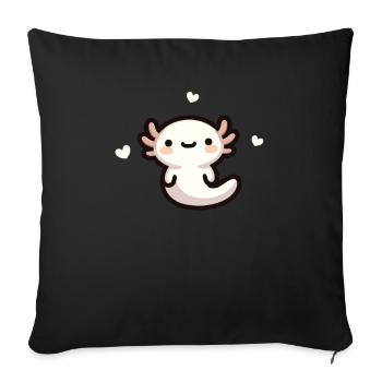 Kawaii Axolotl Motif Mignon - Housse de coussin décorative 45 x 45 cm - noir - Devant