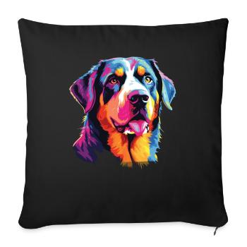 Aquarelle Colorée Grand Suisse - Housse de coussin décorative 45 x 45 cm - noir - Devant
