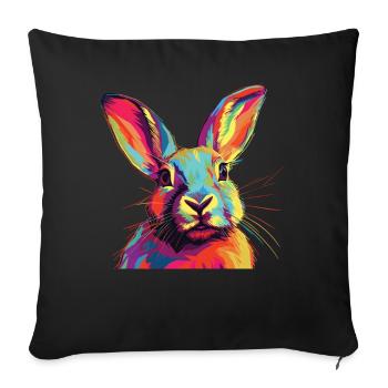 Watercolor Colorful Bunny Colorful Animals - Sofa pillowcase 17,3'' x 17,3'' (45 x 45 cm) - black - Front