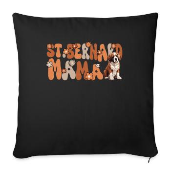 Bernhardiner Groovy St. Bernard Mama - Housse de coussin décorative 45 x 45 cm - noir - Devant