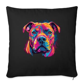 Aquarelle colorée Dogue Argentino - Housse de coussin décorative 45 x 45 cm - noir - Devant