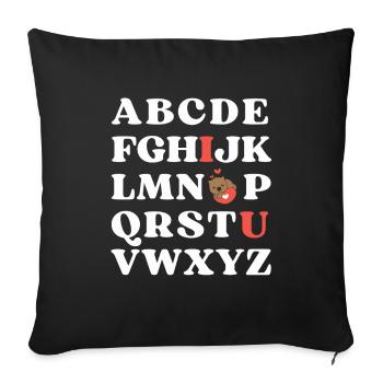 ABC I love you Kids Wombat Valentine's Day - Sofa pillowcase 17,3'' x 17,3'' (45 x 45 cm) - black - Front