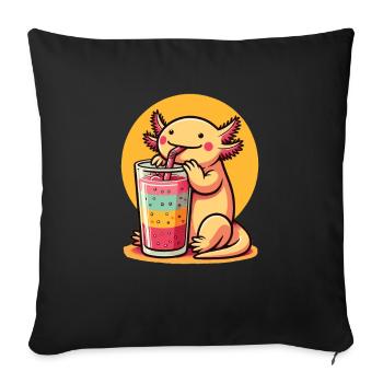 Summer Smoothie Axolotl - Sofa pillowcase 17,3'' x 17,3'' (45 x 45 cm) - black - Front