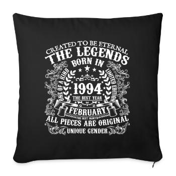 Februar 1994 Geburtstag 1994 Februar Jahr - Sofakissenbezug 45 x 45 cm - Schwarz - Vorne