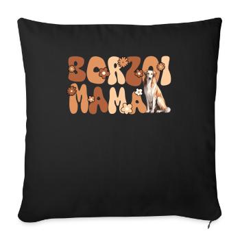 Barsoi Groovy Borzoi Mama - Sofa pillowcase 17,3'' x 17,3'' (45 x 45 cm) - black - Front
