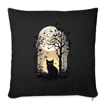 Hexen Katze Halloween Vollmond Aesthetic - Sofakissenbezug 45 x 45 cm - Schwarz - Vorne