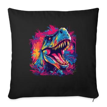 Watercolor Colorful T-rex Colorful Animals - Sofa pillowcase 17,3'' x 17,3'' (45 x 45 cm) - black - Front