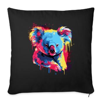 Watercolor Colorful Koala Colorful Animals - Sofa pillowcase 17,3'' x 17,3'' (45 x 45 cm) - black - Front