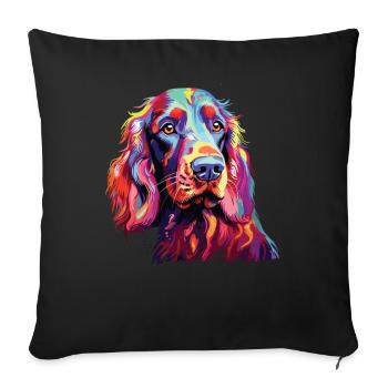 Watercolor Colorful Irish Setter - Sofa pillowcase 17,3'' x 17,3'' (45 x 45 cm) - black - Front