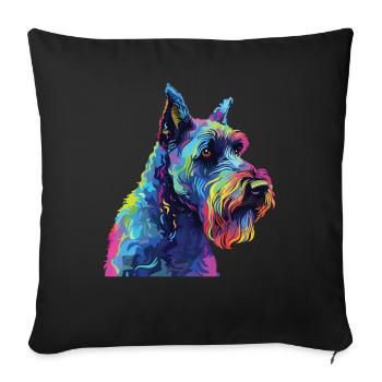 Watercolor Colorful Kerry Blue Terrier - Sofa pillowcase 17,3'' x 17,3'' (45 x 45 cm) - black - Front