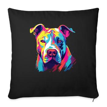 Aquarelle colorée Dogue Argentino - Housse de coussin décorative 45 x 45 cm - noir - Devant