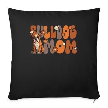 American Bulldog Groovy American Bulldog mom - Sofa pillowcase 17,3'' x 17,3'' (45 x 45 cm) - black - Front
