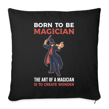 Magierleben Zauberer - Sofakissenbezug 45 x 45 cm - Schwarz - Vorne