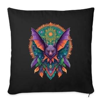 Flying Fox Mandala Dream Catcher Design - Sofa pillowcase 17,3'' x 17,3'' (45 x 45 cm) - black - Front