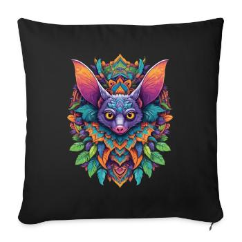 Fledermaus Mandala Traumfänger Design - Sofakissenbezug 45 x 45 cm - Schwarz - Vorne