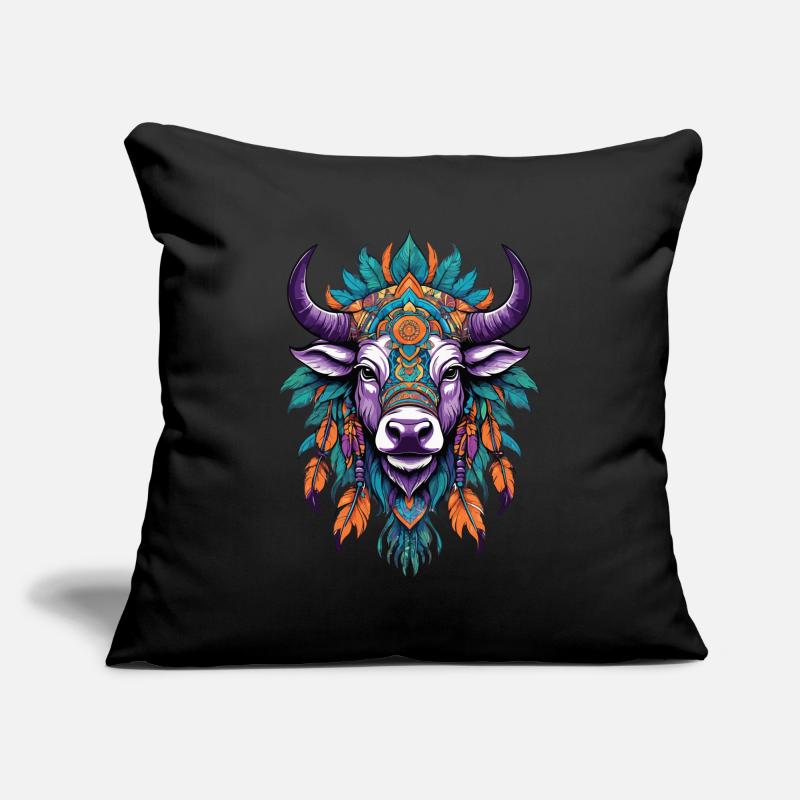Conception de Mandala spirituel de vache Housse de coussin décorative 45 x 45 cm