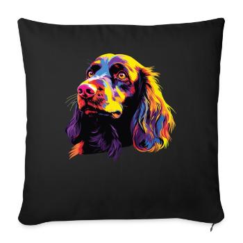 Épagneul Boykin coloré aquarelle - Housse de coussin décorative 45 x 45 cm - noir - Devant