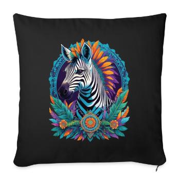 Zebra Spiritual Dream Catcher Mandala Design - Sofa pillowcase 17,3'' x 17,3'' (45 x 45 cm) - black - Front