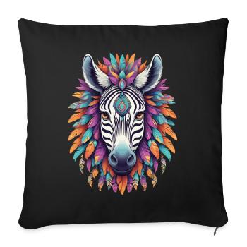 Zebra Mandala Traumfänger Design - Sofakissenbezug 45 x 45 cm - Schwarz - Vorne