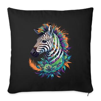 Zebra Spiritual Mandala Dream Catcher Design - Sofa pillowcase 17,3'' x 17,3'' (45 x 45 cm) - black - Front