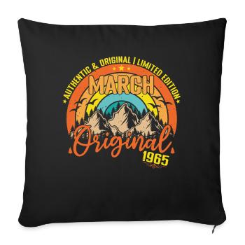 March 1965 March Birthday 1965 March Original - Sofa pillowcase 17,3'' x 17,3'' (45 x 45 cm) - black - Front