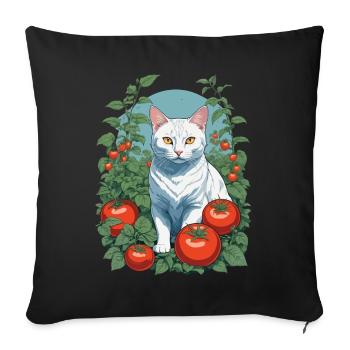 Garden Cat Cute Pet Love - Sofa pillowcase 17,3'' x 17,3'' (45 x 45 cm) - black - Front